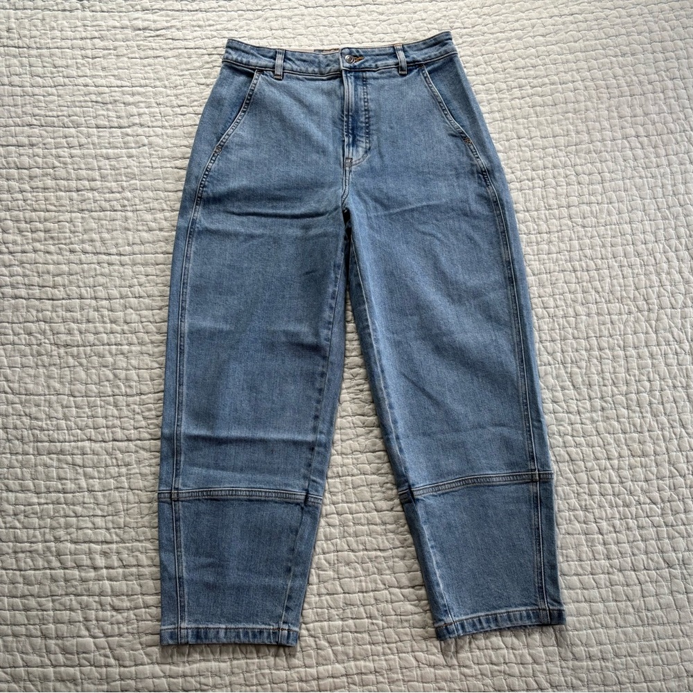Everlane Light Blue High-Rise utility barrel Jeans